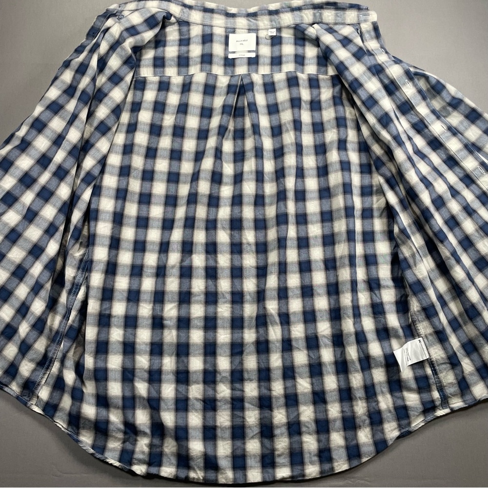 Billy Reid Standard Fit Plaid Checkered Button Down Shirt; Green/Cream - Men XXL - Picture 14 of 16